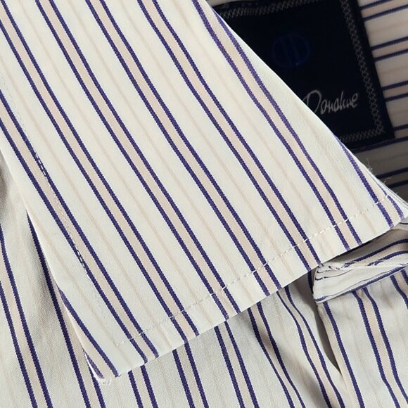 David Donahue Button Up Long Sleeve Striped Colorful Purple Yellow 15.5 32/33 - Picture 9 of 14